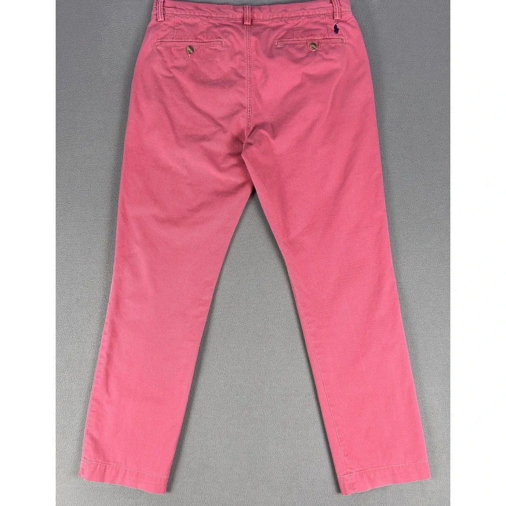 Polo Ralph Lauren Pants 33x32 Pink Straight‎ Classic Cotton Twill Prep Pony Logo